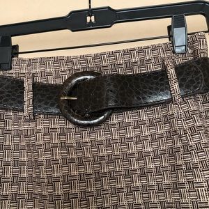 Brown and cream pencil skirt